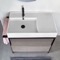 Console Sink Vanity With Ceramic Sink and Grey Oak Drawer